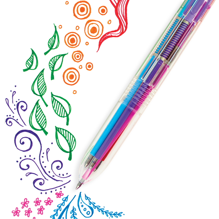 Six Click Colored Gel Pen - Merry Piglets