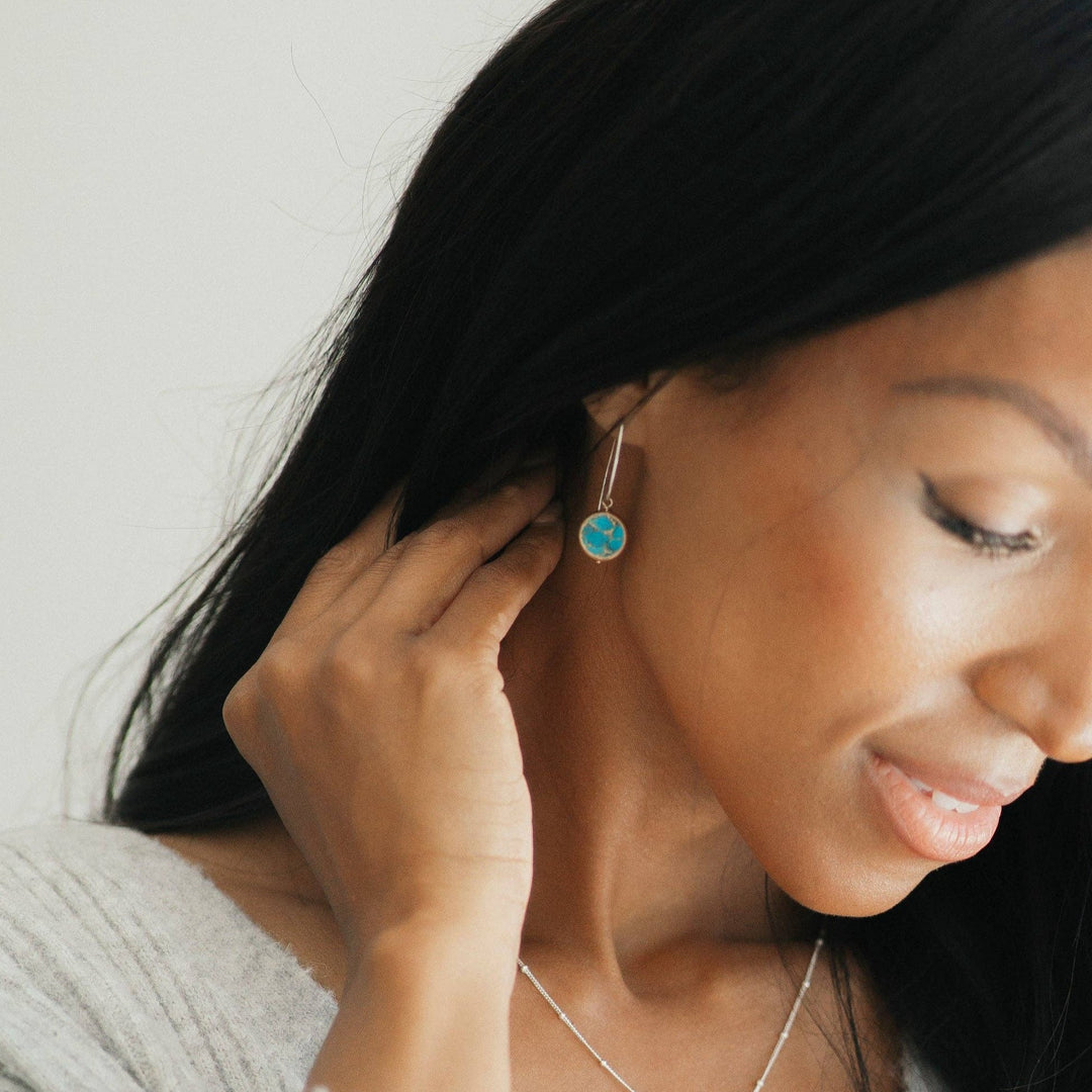 Veda Mosaic Turquoise Earrings - Merry Piglets