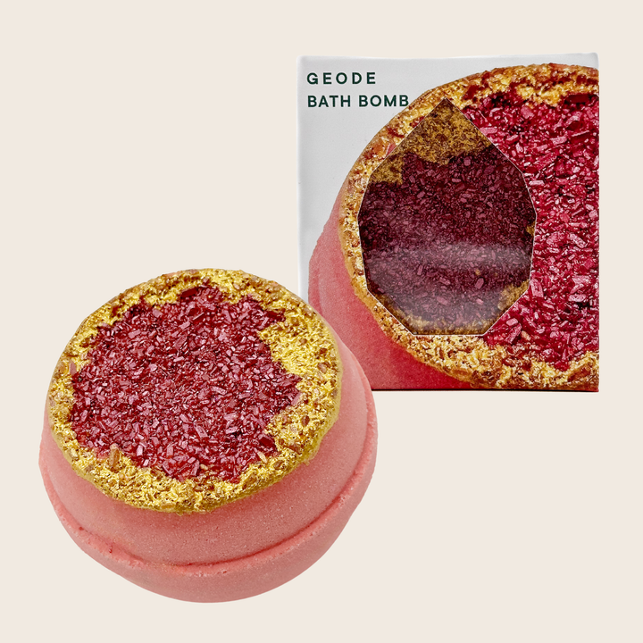 Crystal Geode Bath Bomb - Ruby, Red + Gold