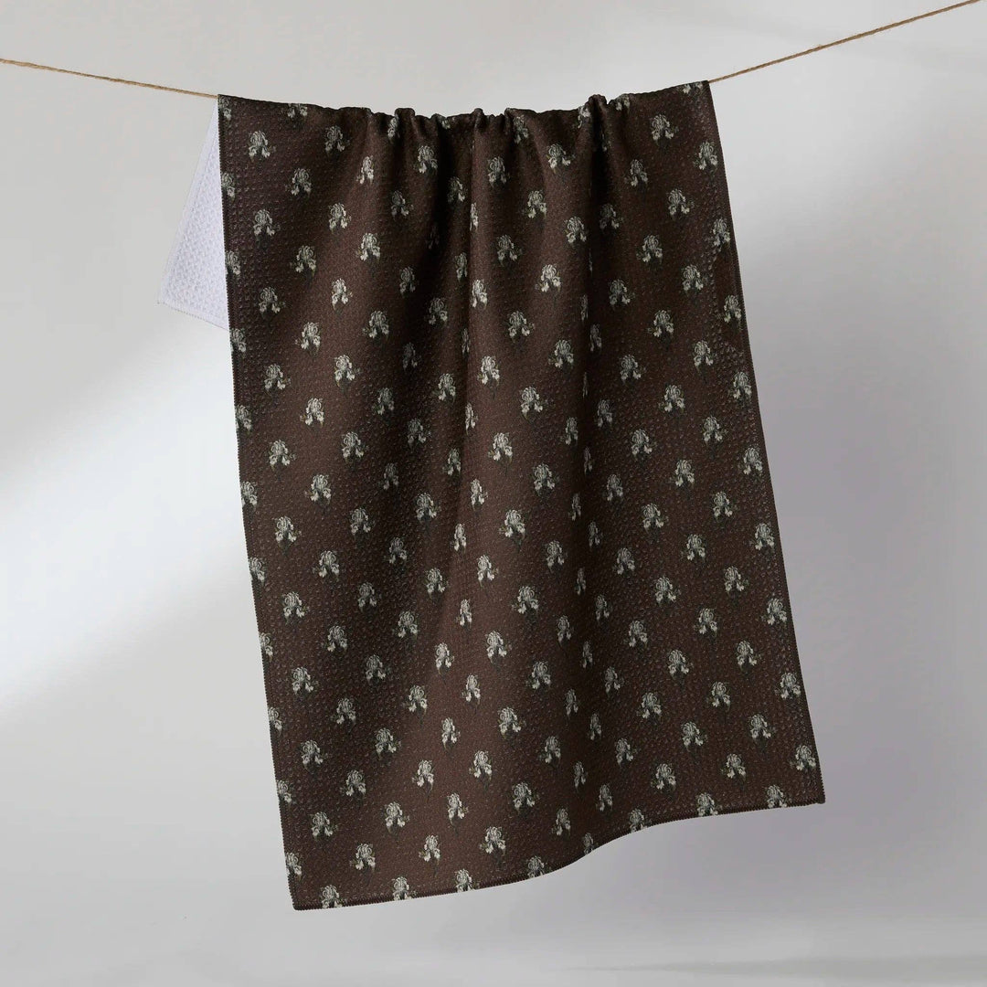 Brown Foraged Geometry Tea Towel