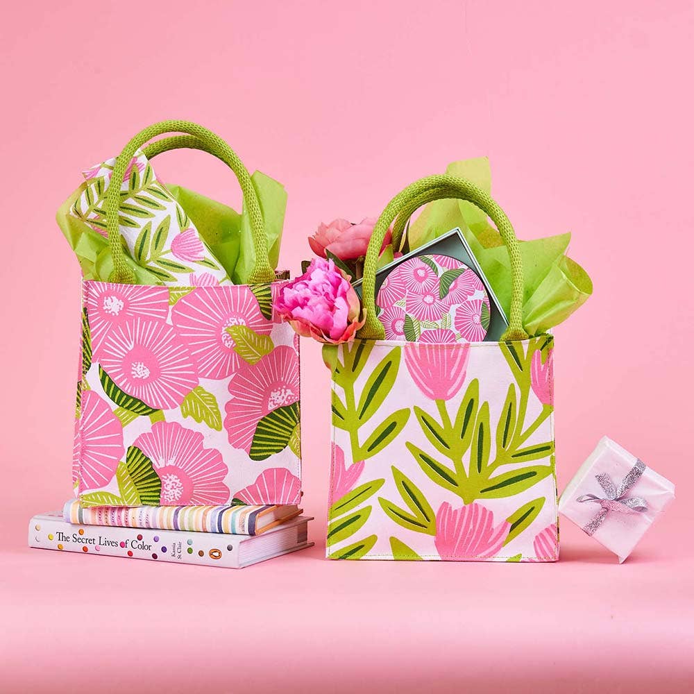 Pink Flower Reusable Gift Bag