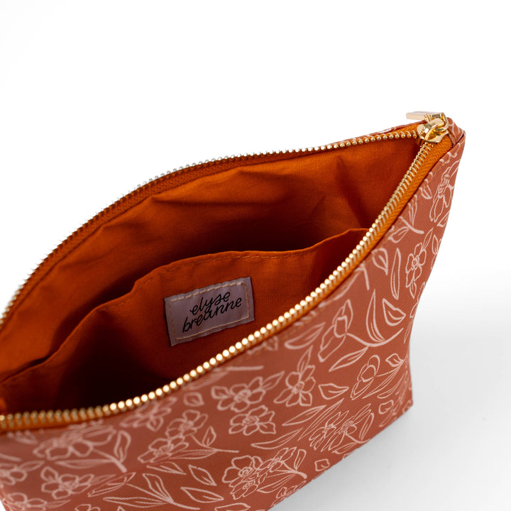 Terracotta Floral Carry-All Pouch