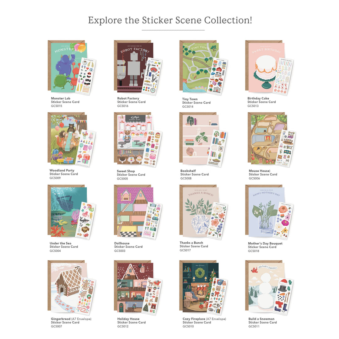 Holiday House Sticker Scene Greeting Card