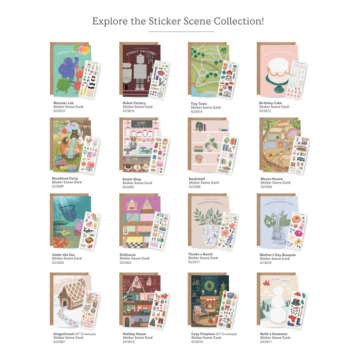 Holiday House Sticker Scene Greeting Card