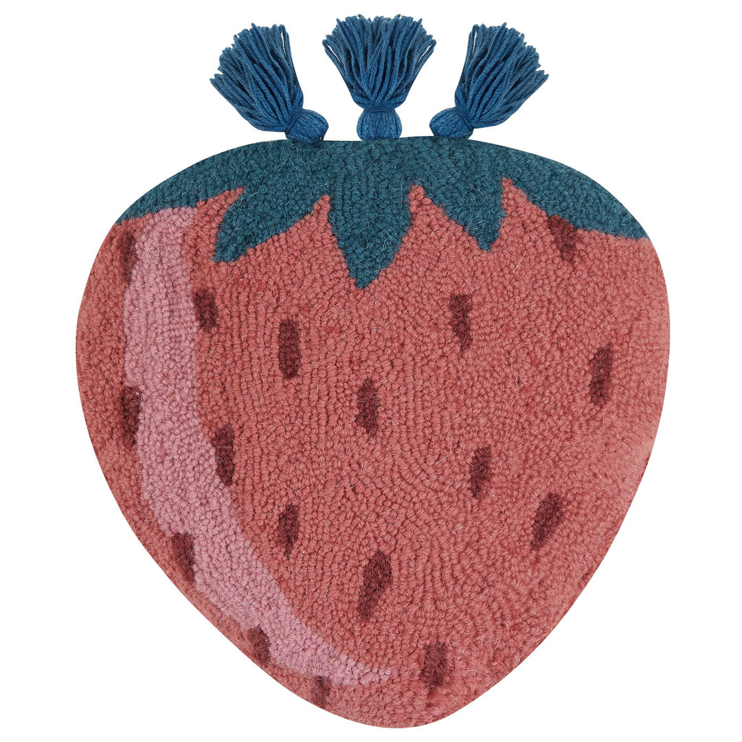 Peking Handicraft - Strawberry w/Tassels Shaped Hook Pillow - Merry Piglets