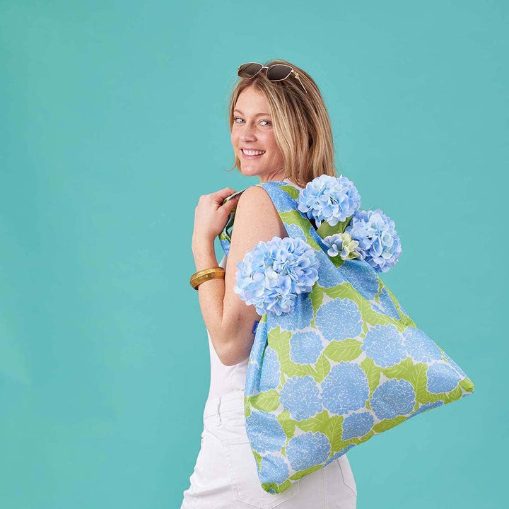 Blue Hydrangea Reusable Shopper Tote