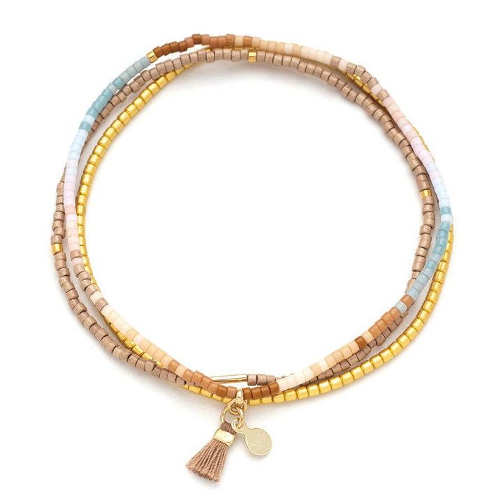 Beaded Bracelet Trio - Desert Multi/Gold