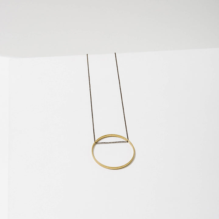 Horizon Brass Circle Necklace