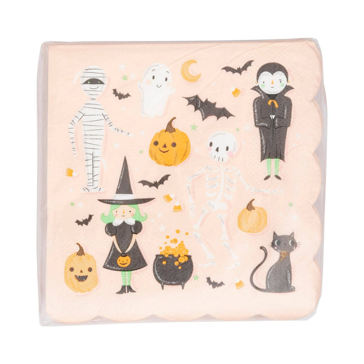 Scallop Halloween Icons Cocktail Napkins