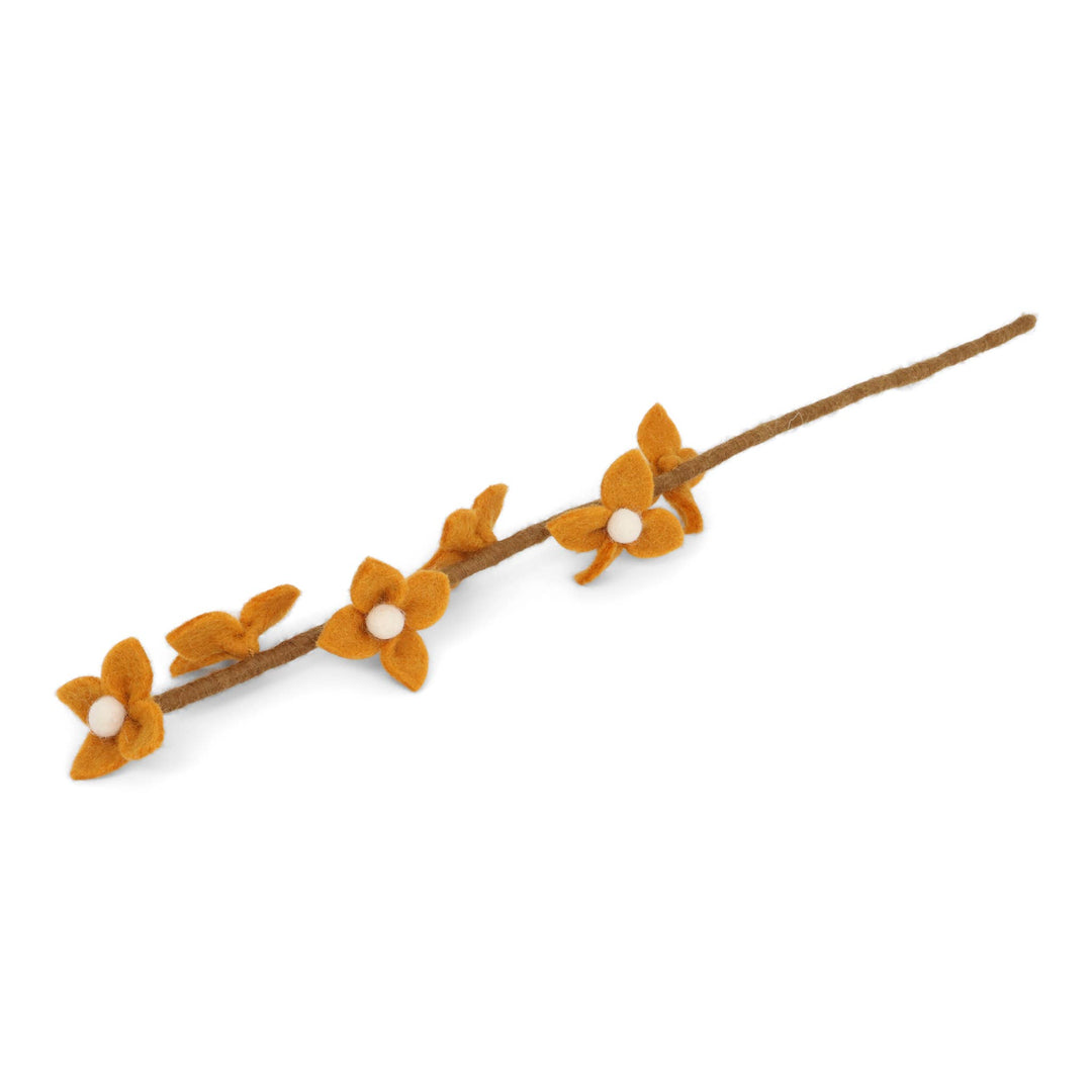 Dark Yellow Wool Flowers on Stalk