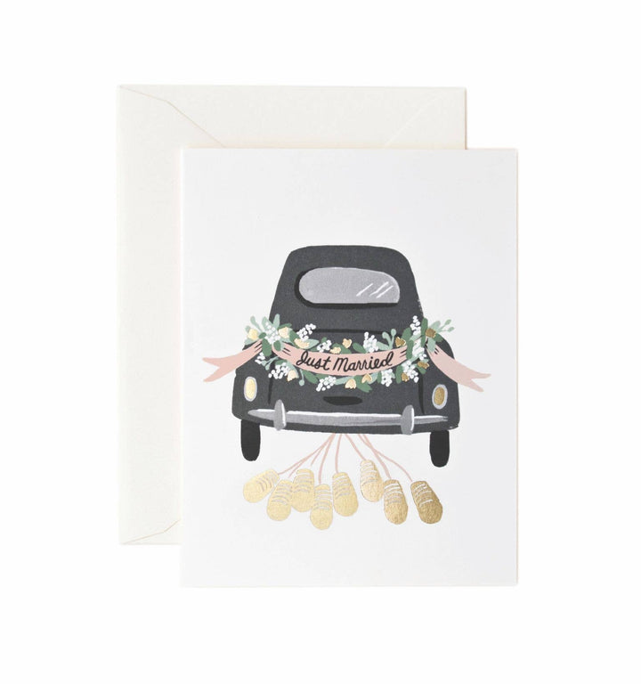 Just Married Getaway Greeting Card