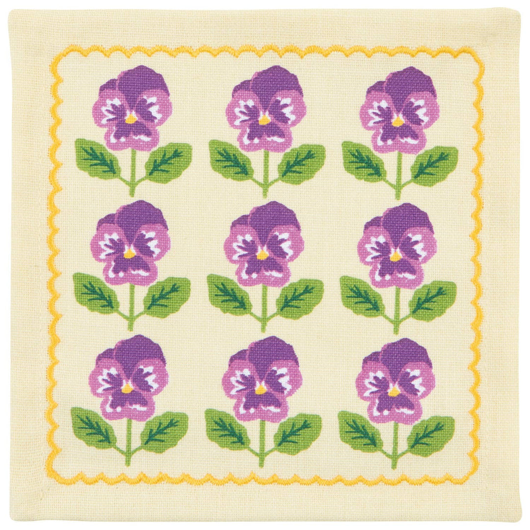 Pansy Cloth Cocktail Napkin Set
