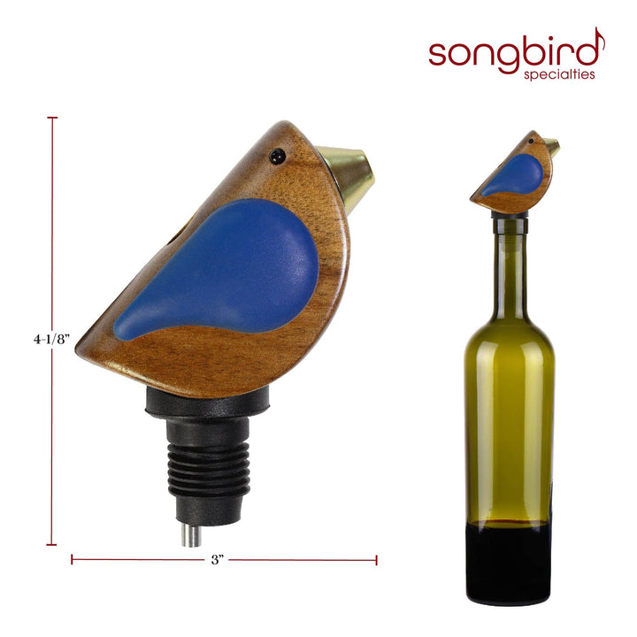Blue Songbird Wine Bottle Pourer