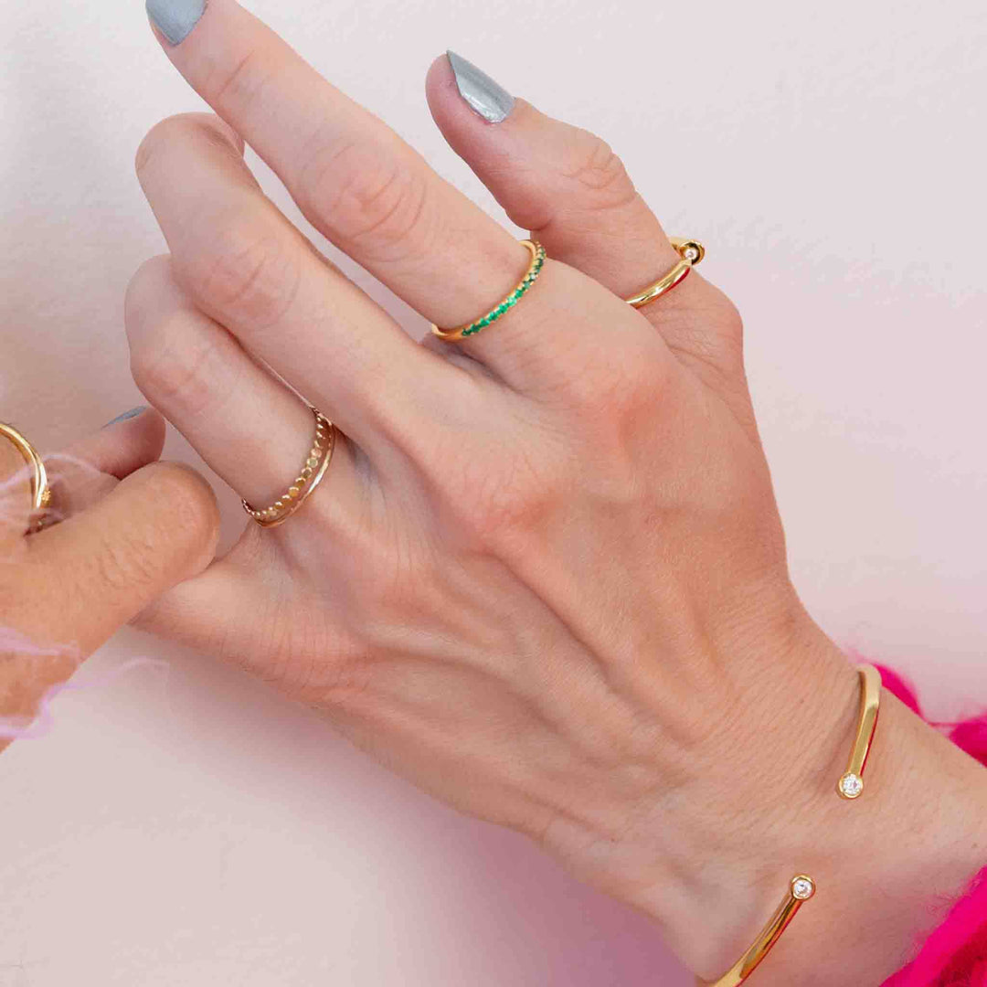 Gold Plate Half Eternity Ring: 8