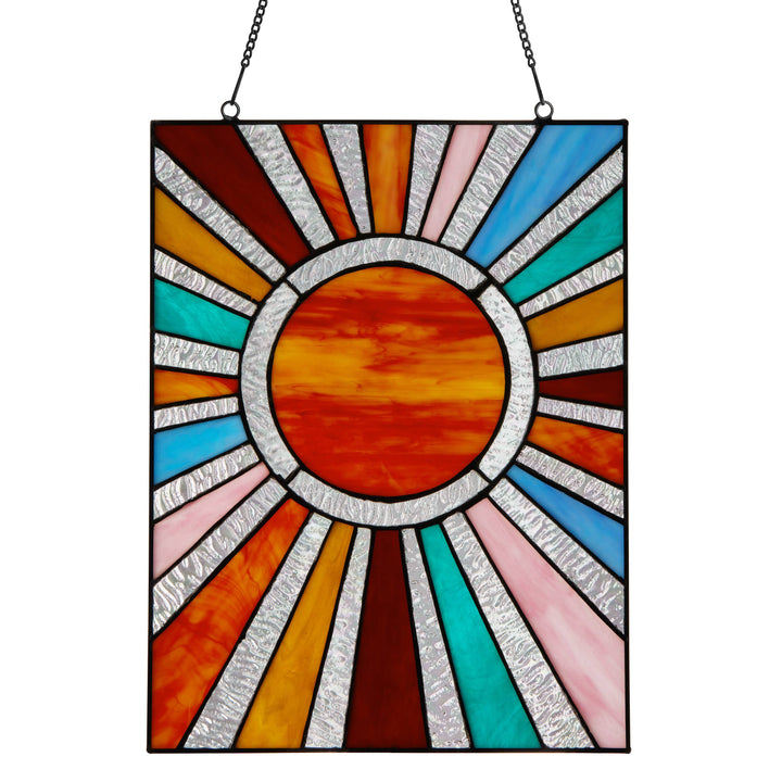 Multicolor Sunburst Stained Glass - Merry Piglets