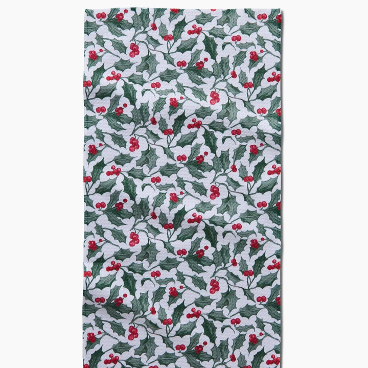 Christmas Mistletoe Geometry Bar Towel