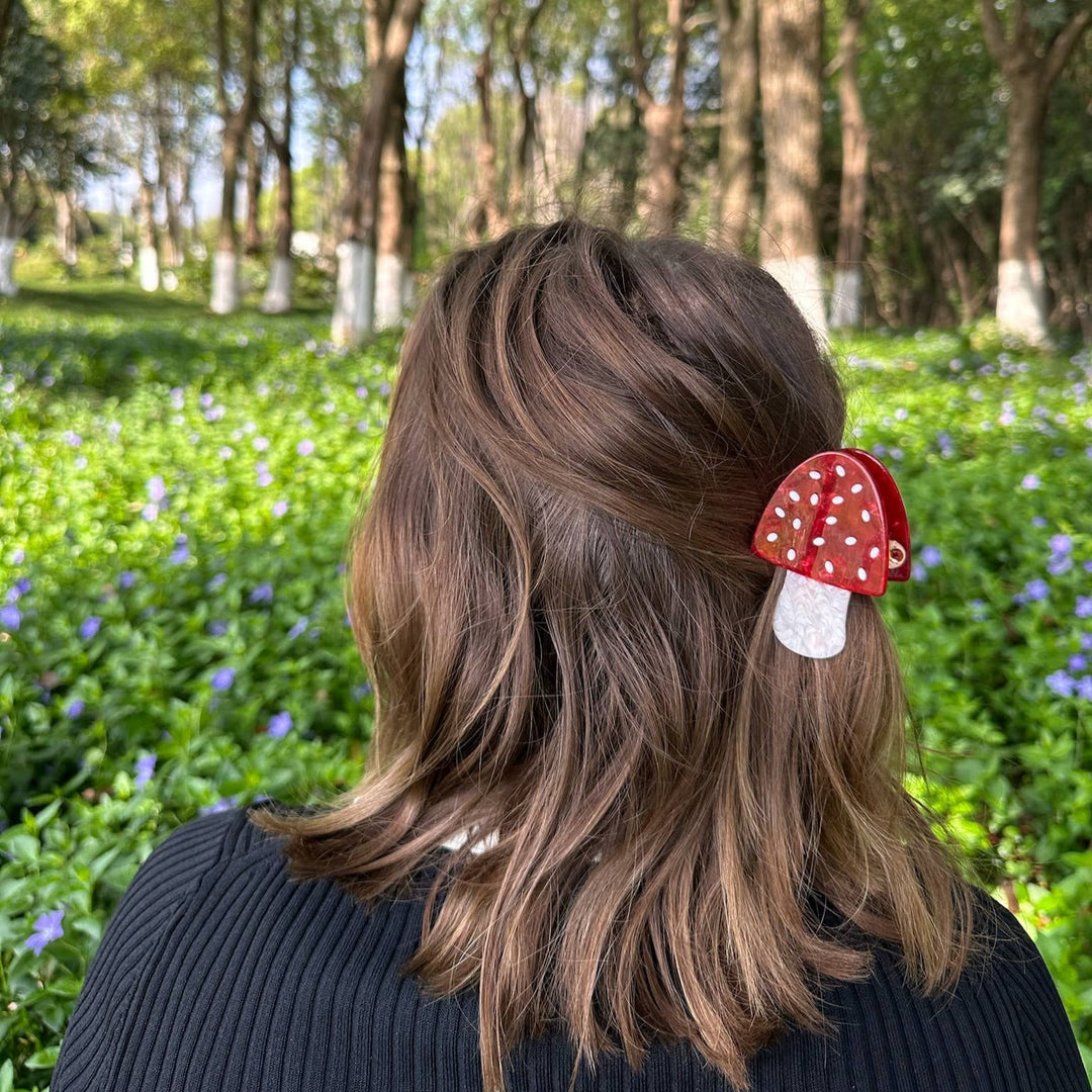 Red Toadstool Mushroom Claw Hair Clip