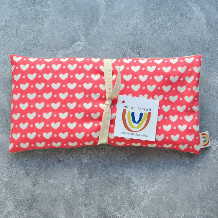 Lavender Eye Pillow: Pink and White Hearts