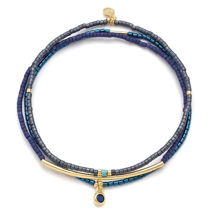 Bracelet Trio Navy/Gold - Merry Piglets