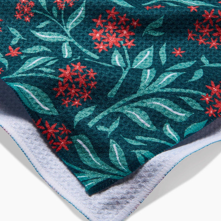 Holiday Blooms Geometry Tea Towel