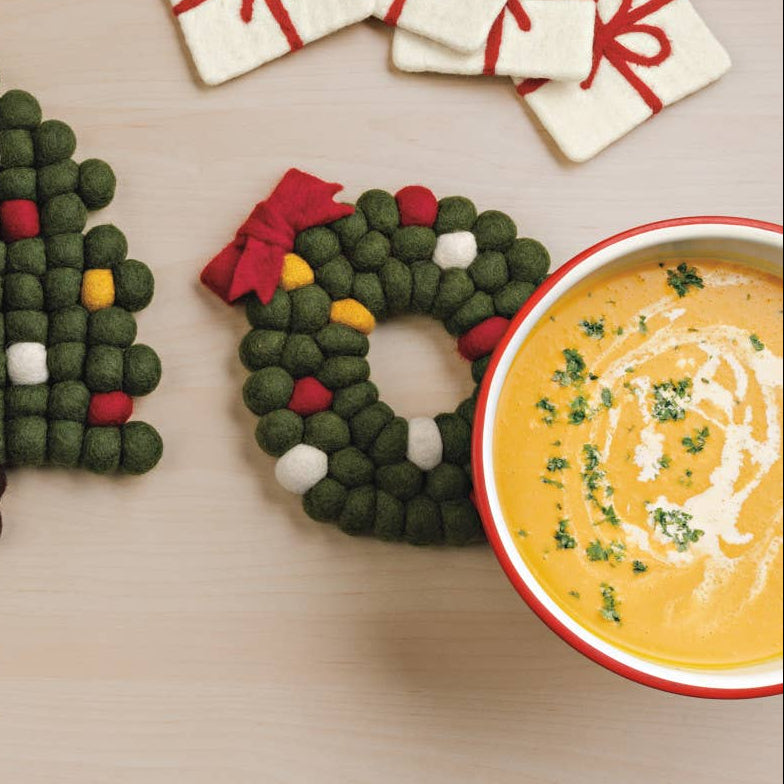Felted Wool Wreath Trivet