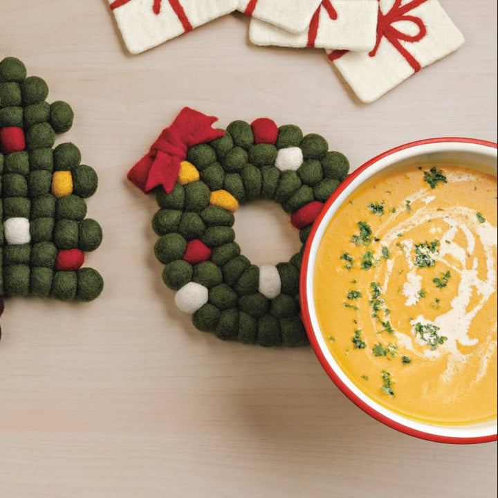 Felted Wool Wreath Trivet