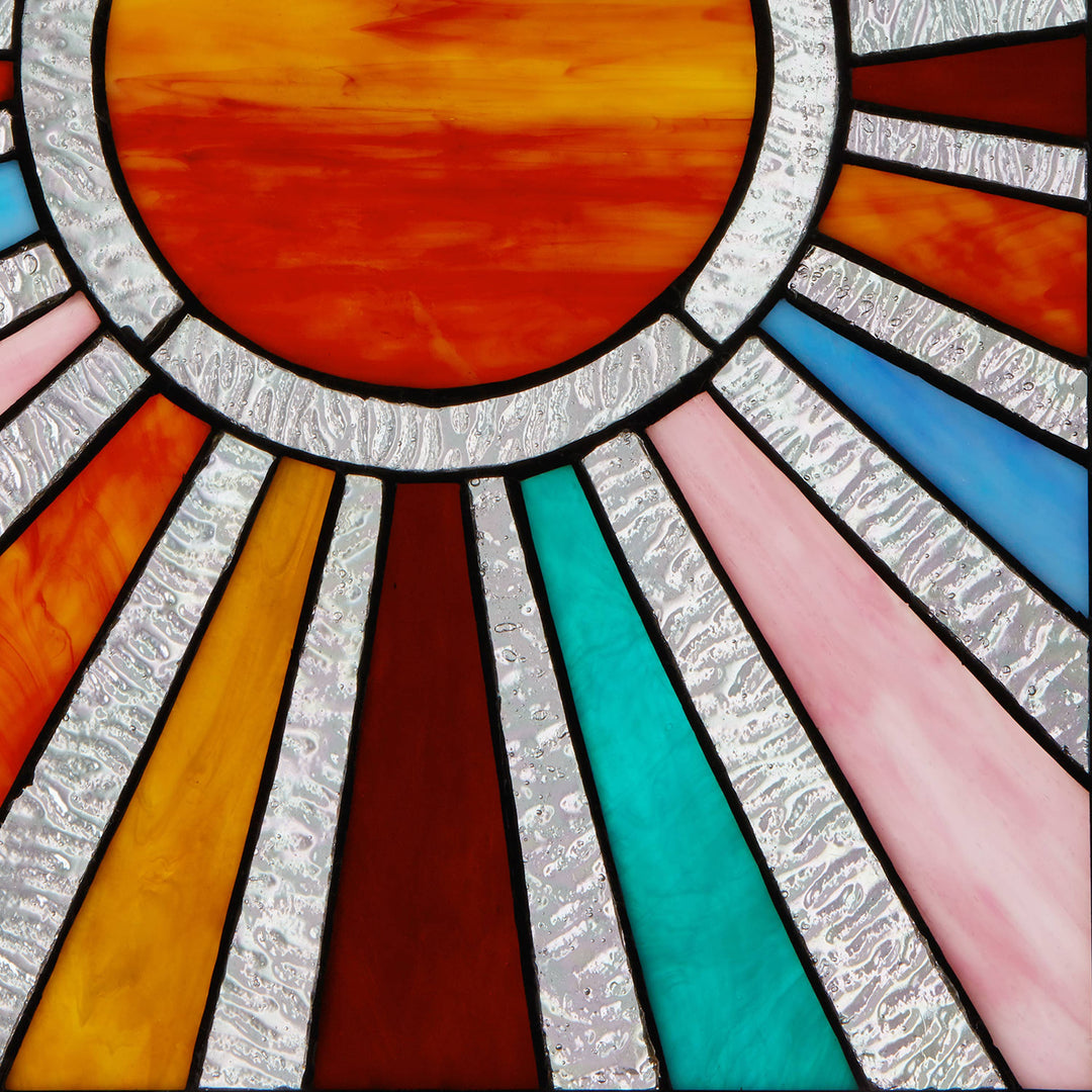 Multicolor Sunburst Stained Glass - Merry Piglets