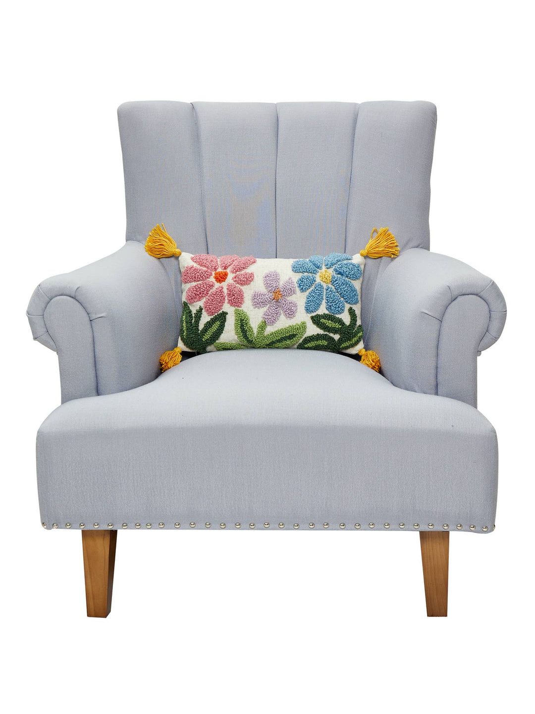Floral Field Wool Hooked Pillow