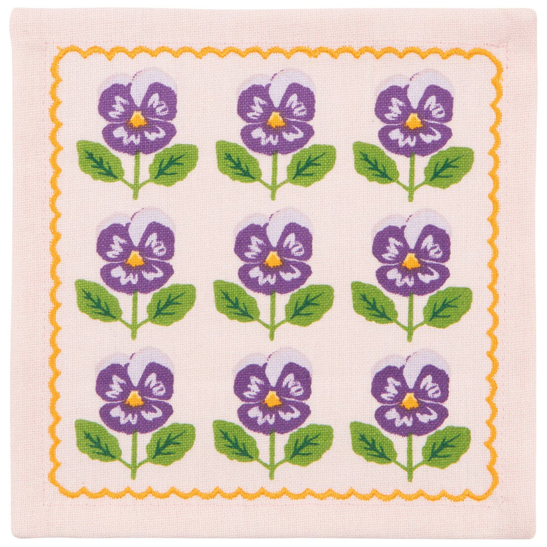Pansy Cloth Cocktail Napkin Set