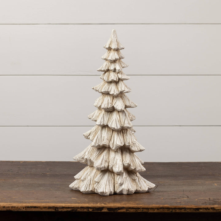 Glittered Cream Tree - 18"