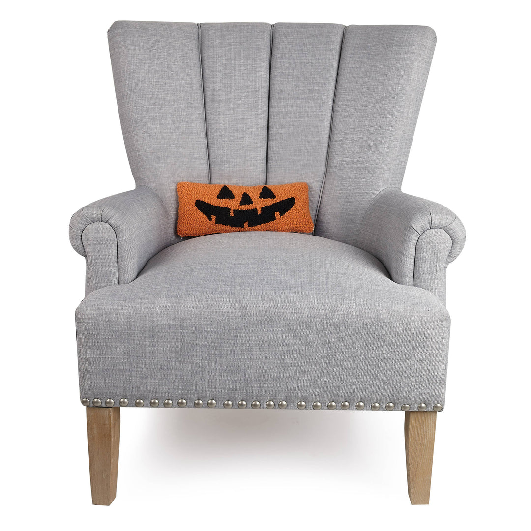 Petite Jack-O-Lantern Wool Hooked Pillow