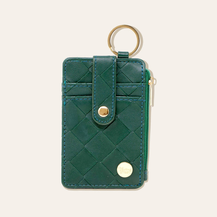 Dark Green Woven Keychain Wallet