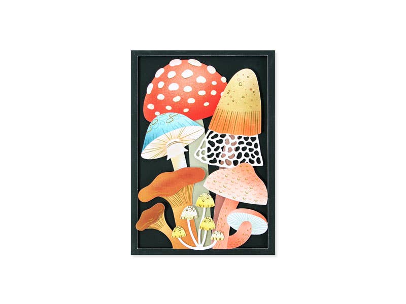 Mushrooms Greeting Card - Merry Piglets