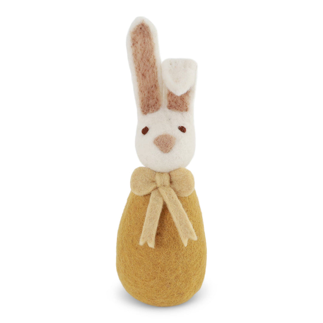 Ochre Wool Bunny with Bow