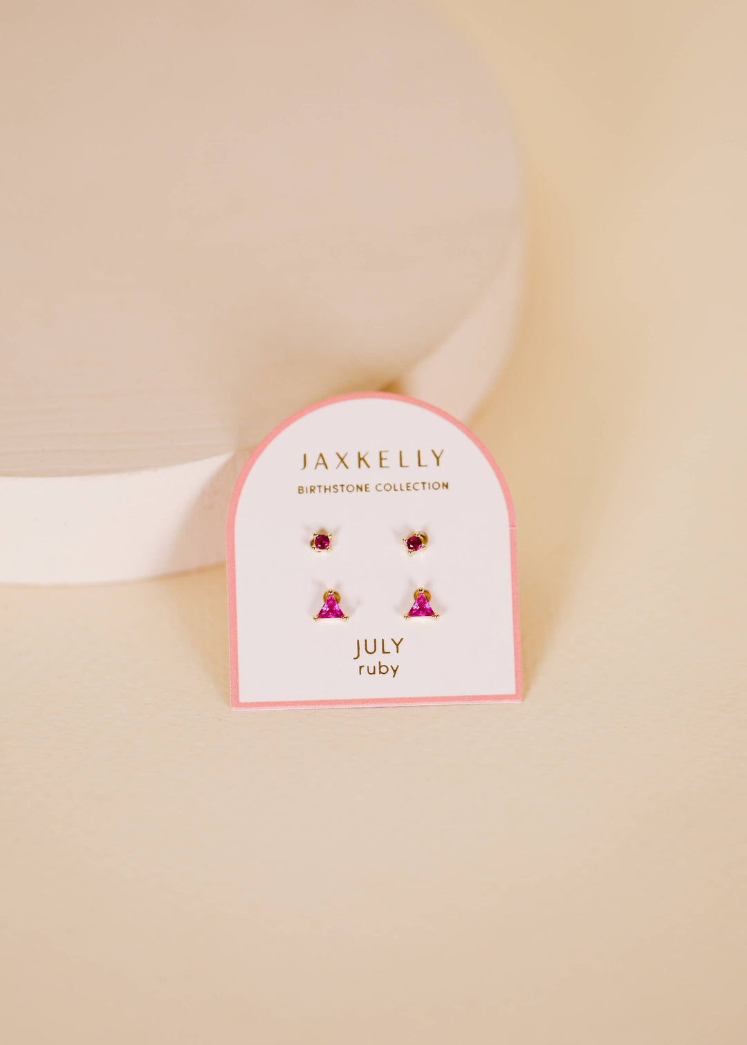 Birthstone Stud Gold Earrings Set