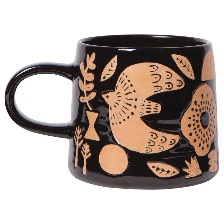 Bird & Nature Imprint Stoneware Mug
