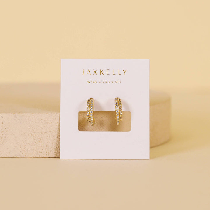 Double Champagne Gold Hoop Earrings