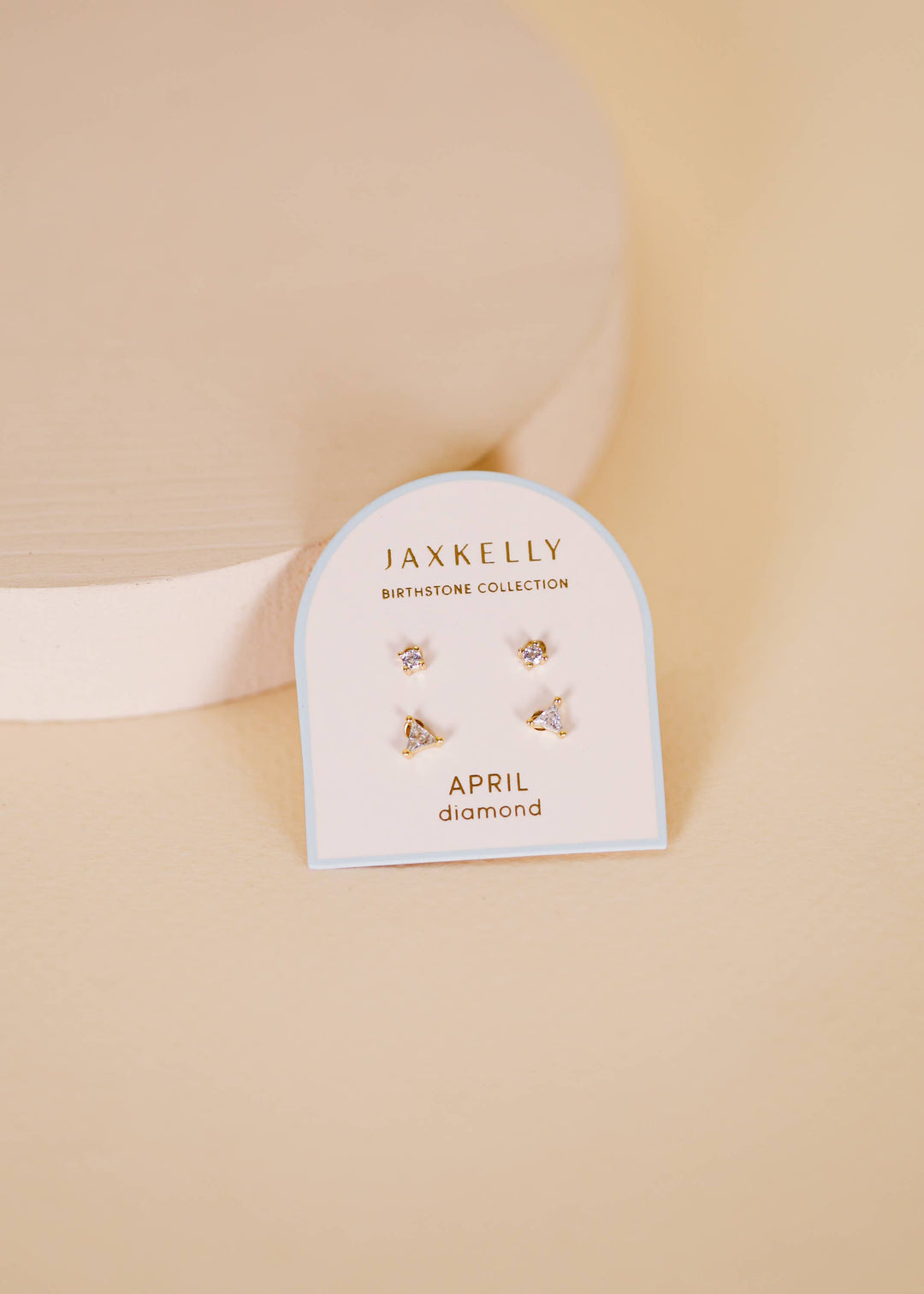 Birthstone Stud Gold Earrings Set