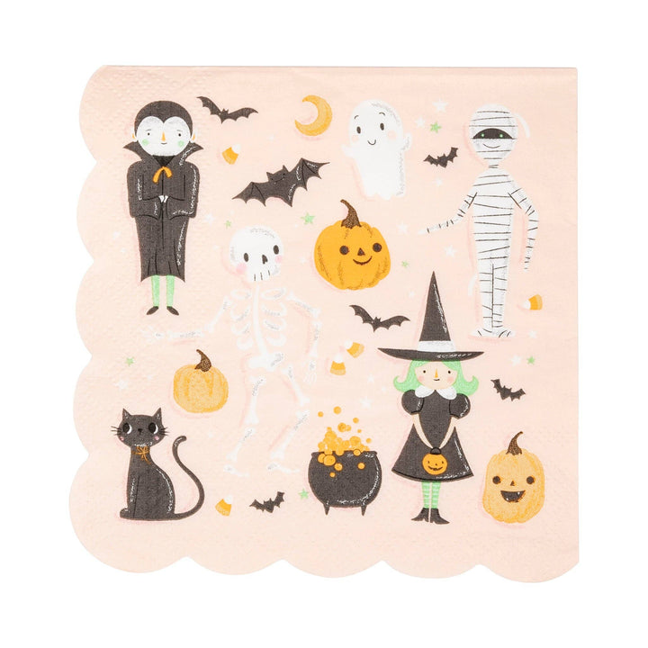 Scallop Halloween Icons Cocktail Napkins