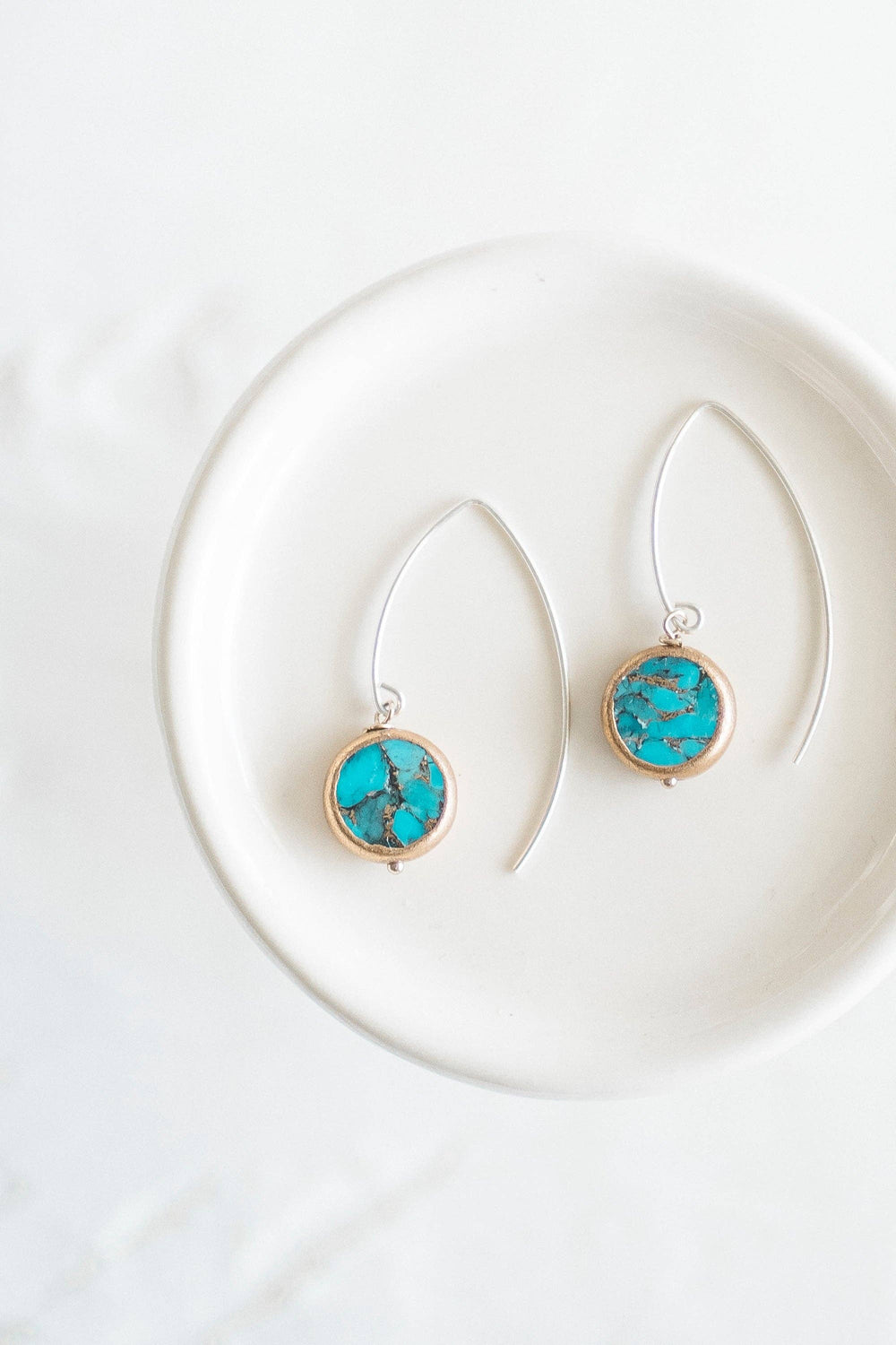 Veda Mosaic Turquoise Earrings - Merry Piglets