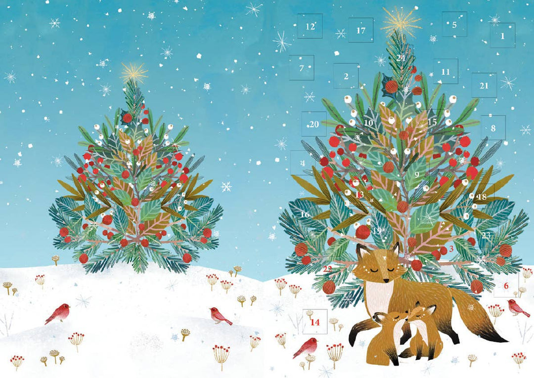 Beneath the Tree Fox Advent Calendar Greeting Card