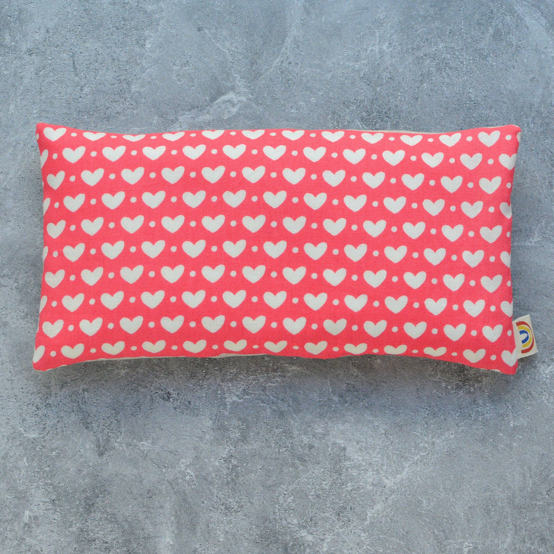 Lavender Eye Pillow: Pink and White Hearts