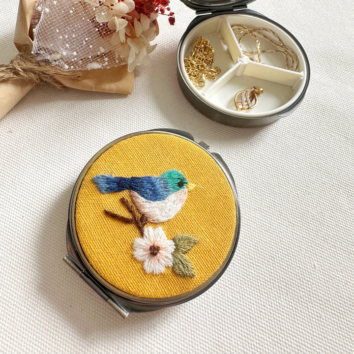 Embroidered Bird Container