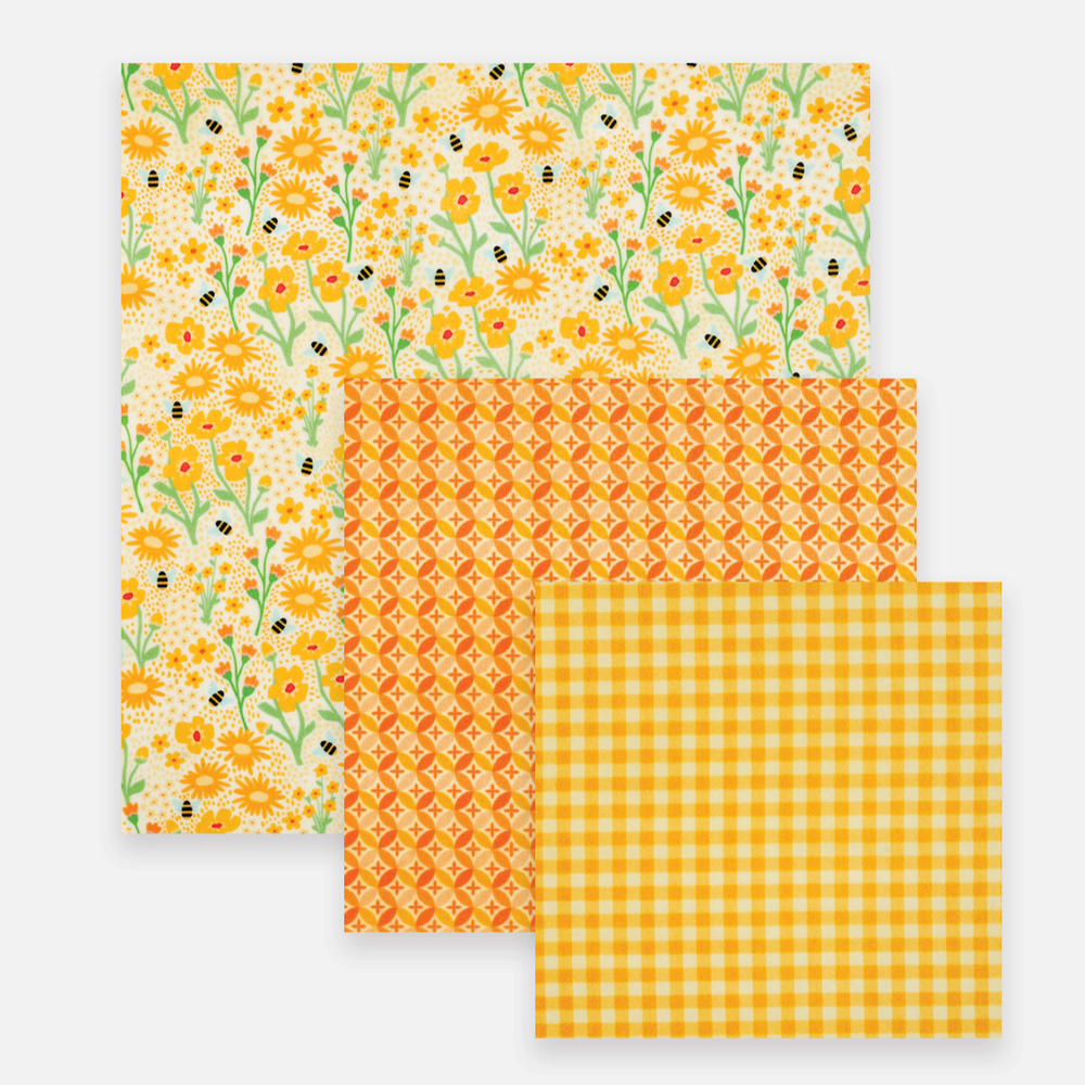 Beeswax Wrap Variety Set - Yellow - Merry Piglets