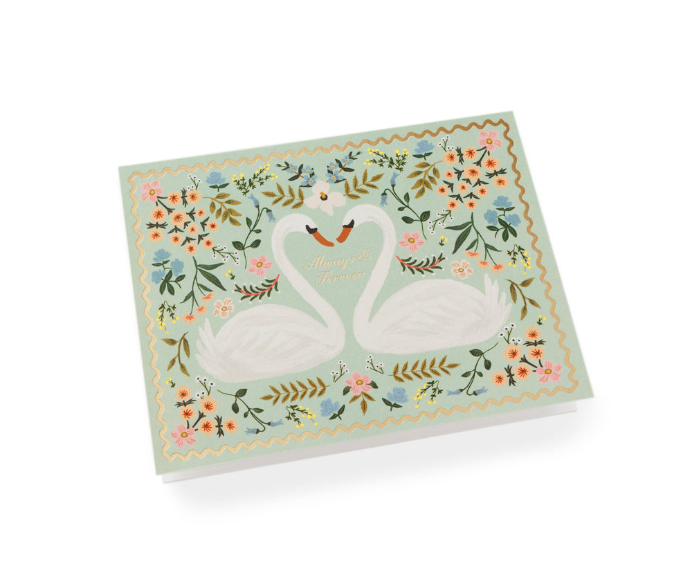 Always & Forever Swans Wedding Greeting Card - Merry Piglets