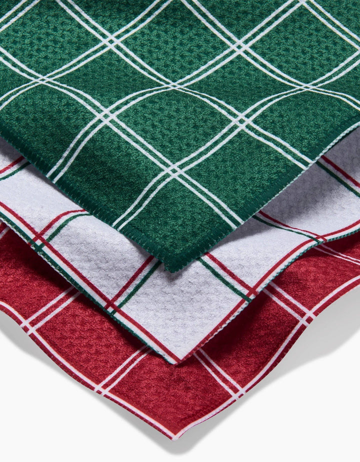 Christmas Grid Geometry Dishcloth Set