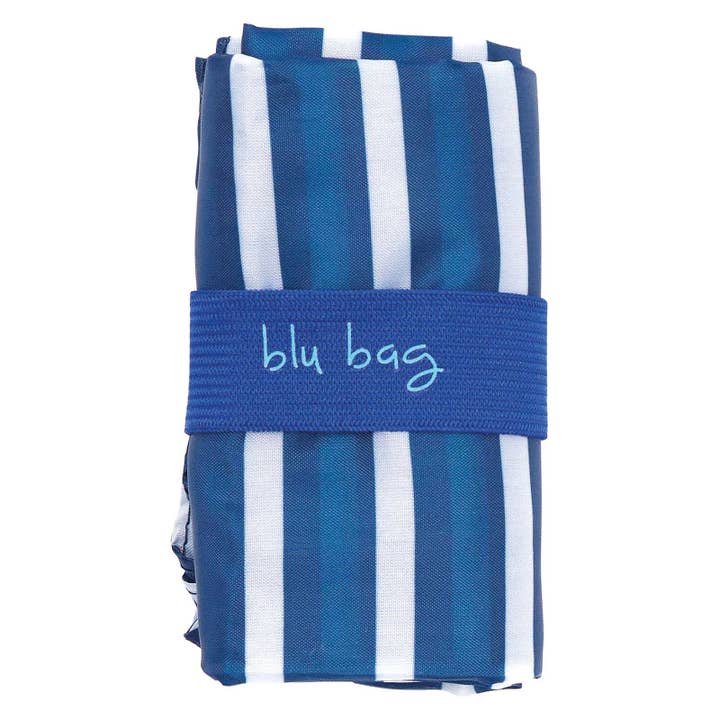 Navy Stripe Reusable Shopper Tote - Merry Piglets