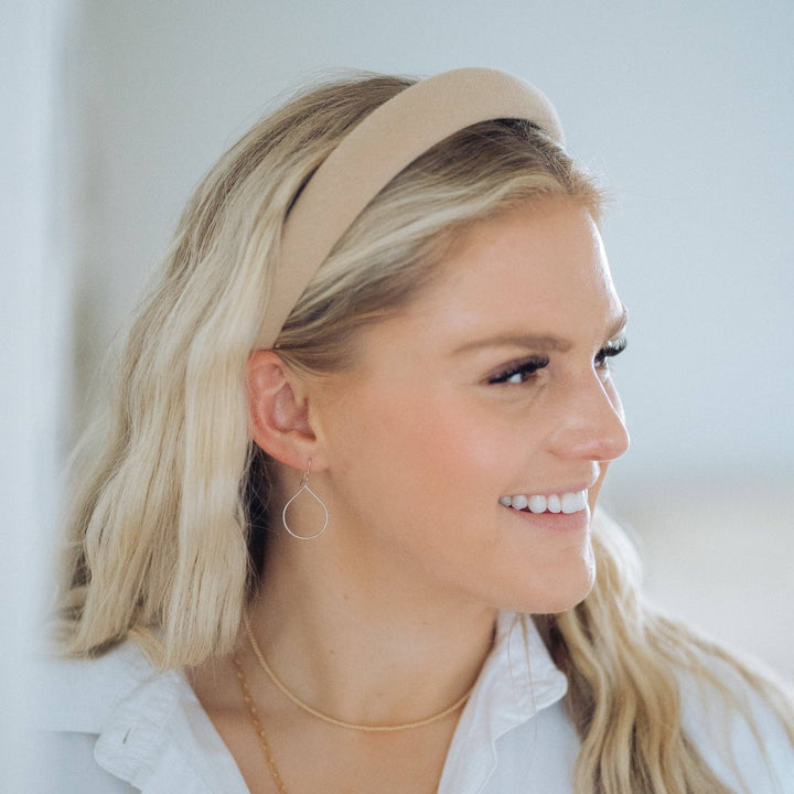 Silver Teardrop Hoop Earrings
