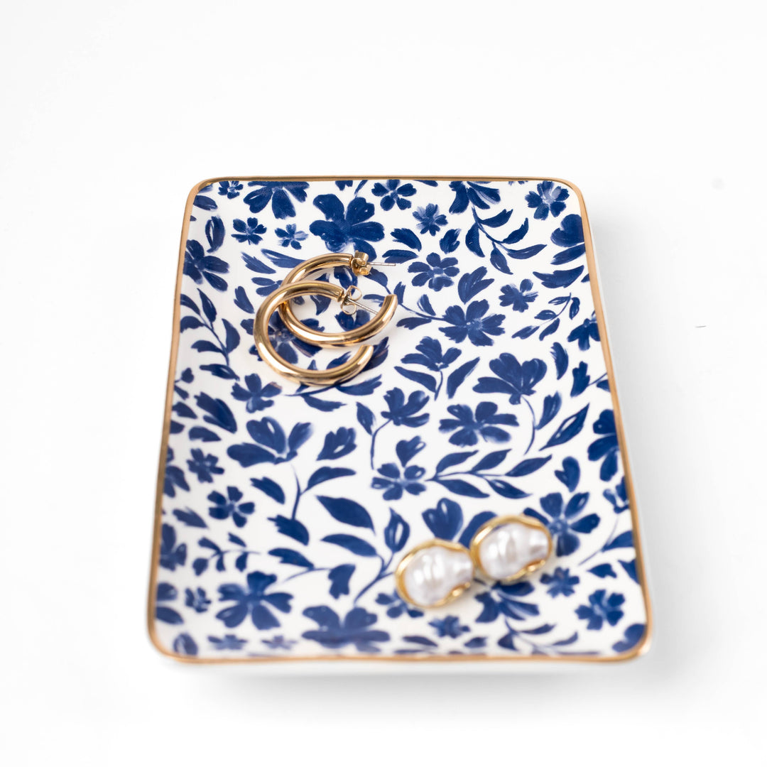 Porcelain Floral Trinket Dish