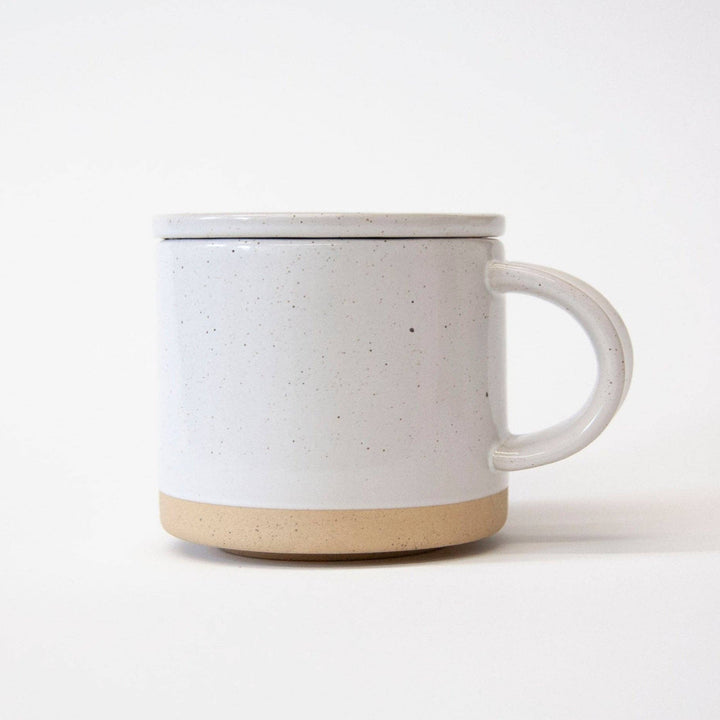 Speckled Stoneware Mug with Lid